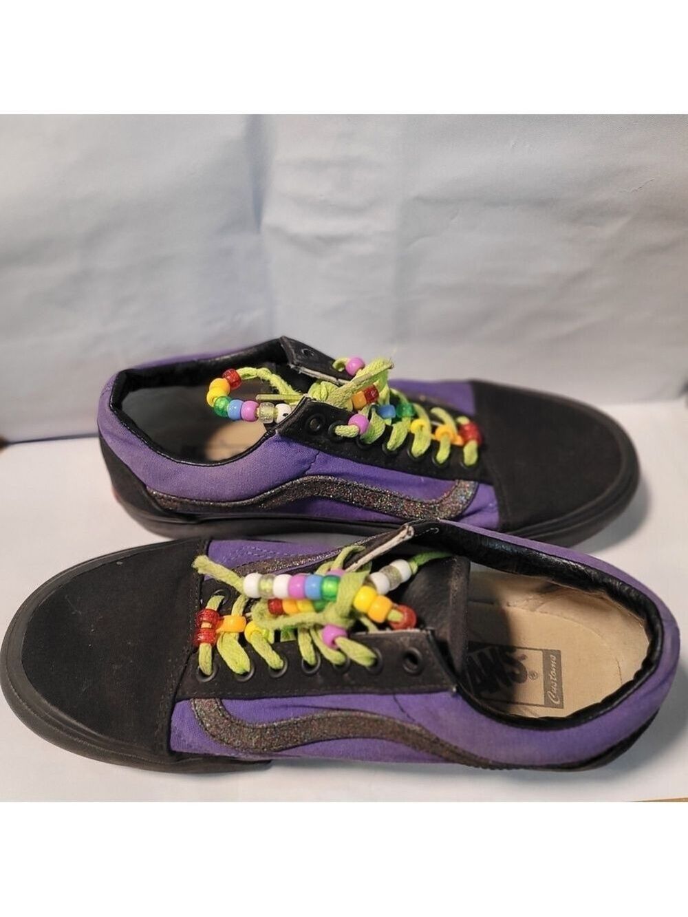Vans Unisex Purple and Black Sneakers Sz 7 Men/9 Women - Picture 2 of 4